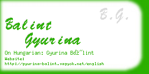 balint gyurina business card